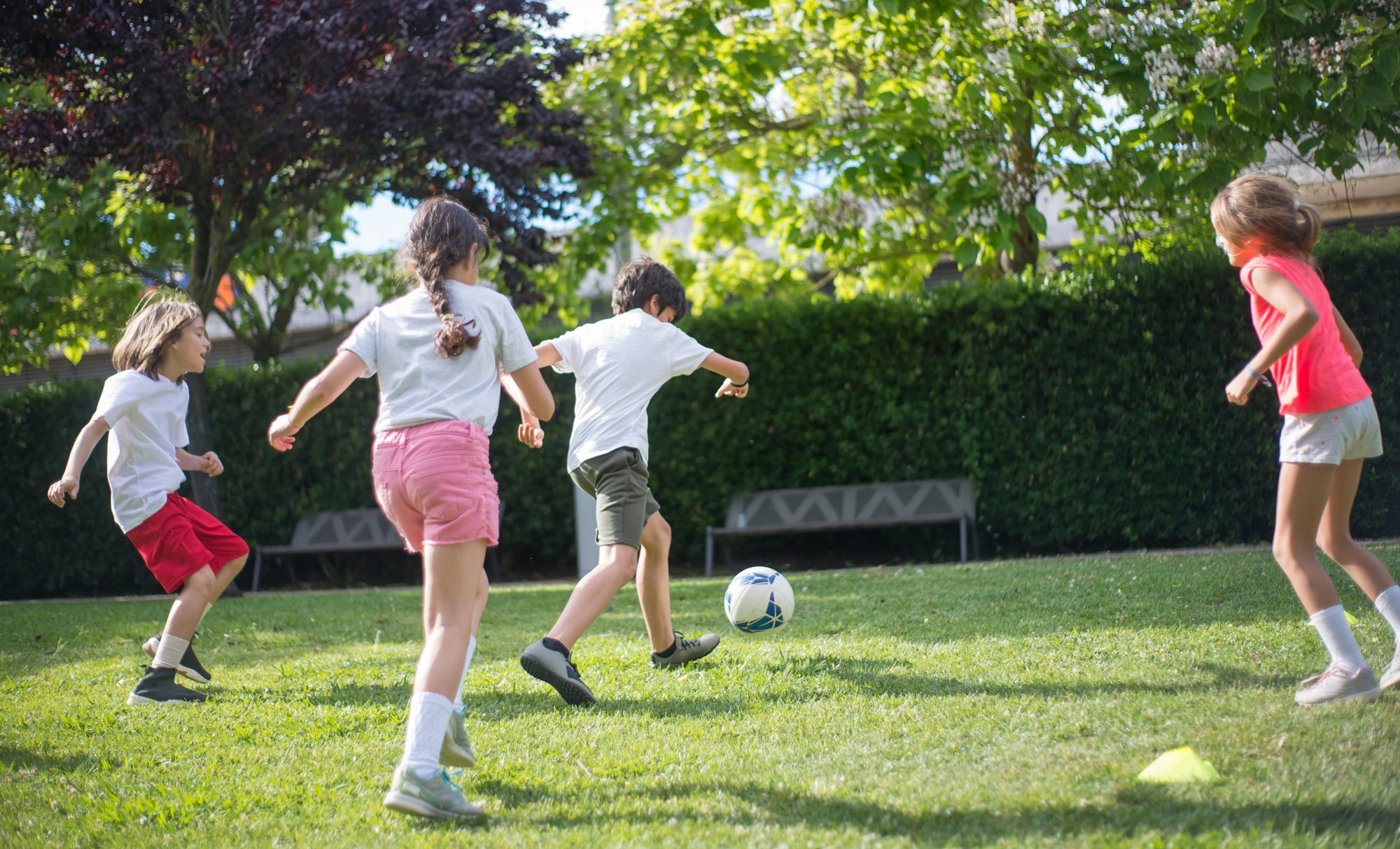 Kids playing soccer